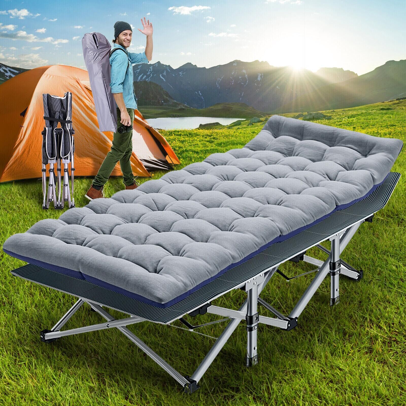 Heavy Duty Sleeping Cots with Carry Bag for Home, Office Nap and Outdoor Beach