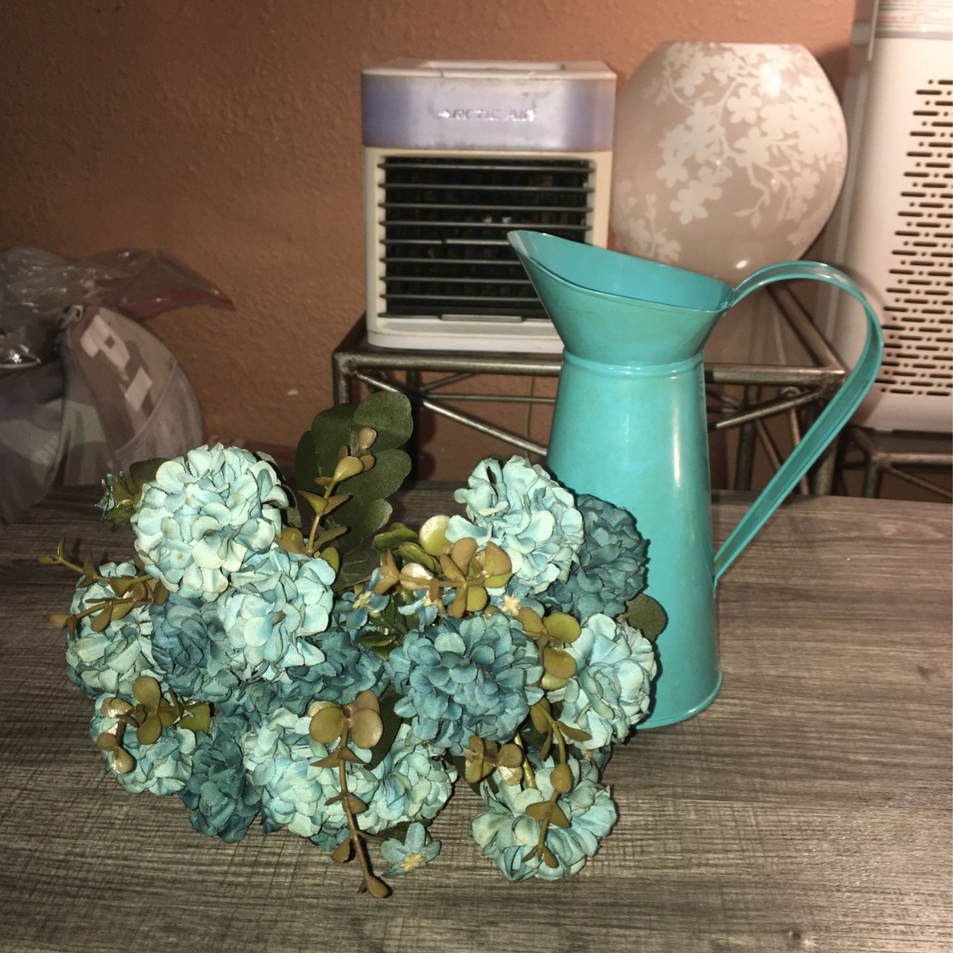 Beautiful Plastic Flowers With Pitcher Vase Excellent Condition $10 C My Deals Tyl