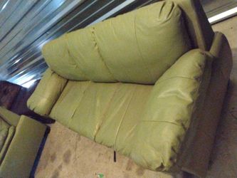Leather loveseat and sofa