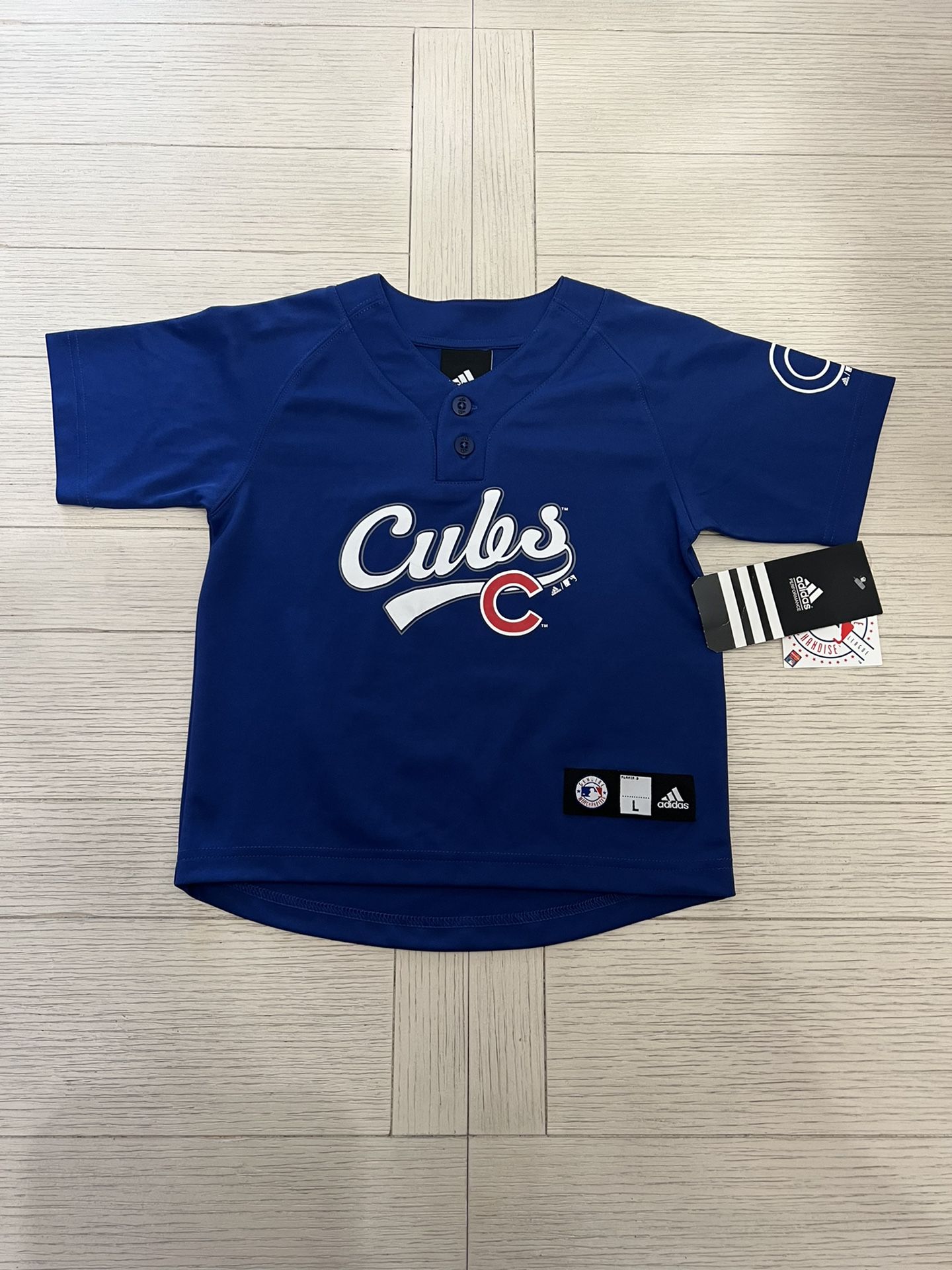 NWT BRAND NEW BOY'S GENUINE MLB ADIDAS CHICAGO CUBS JERSEY SHIRT SIZE LARGE (L) 7