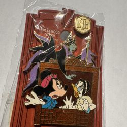 Disney Hollywood Tower Of Terror Hotel Pin Maleficent LE 1000 2 Pin Set