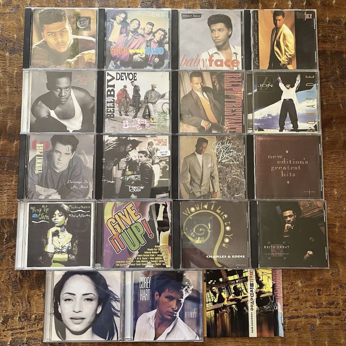 90’s 80’s R&B CD Music Album LOT Bobby Brown Bell Biv Devoe Color Me Badd Sade New Edition Babyface