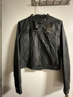 Ed Hardy XL Genuine Leather Jacket