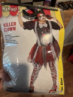 Women’s Xl Plus Size Clown Costume 