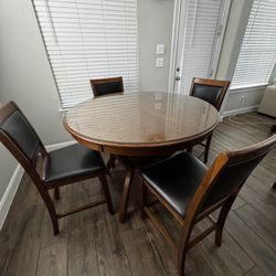 Dining Table With 4 Chairs + Custom Glass Top