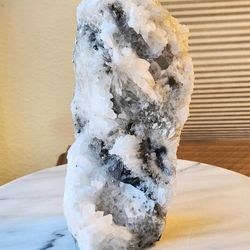 2.8 Lb (1263g) Geode Quartz Specimen With Pyrite On It 