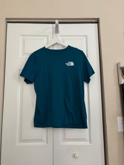 North Face teal blue short-sleeve t-shirt