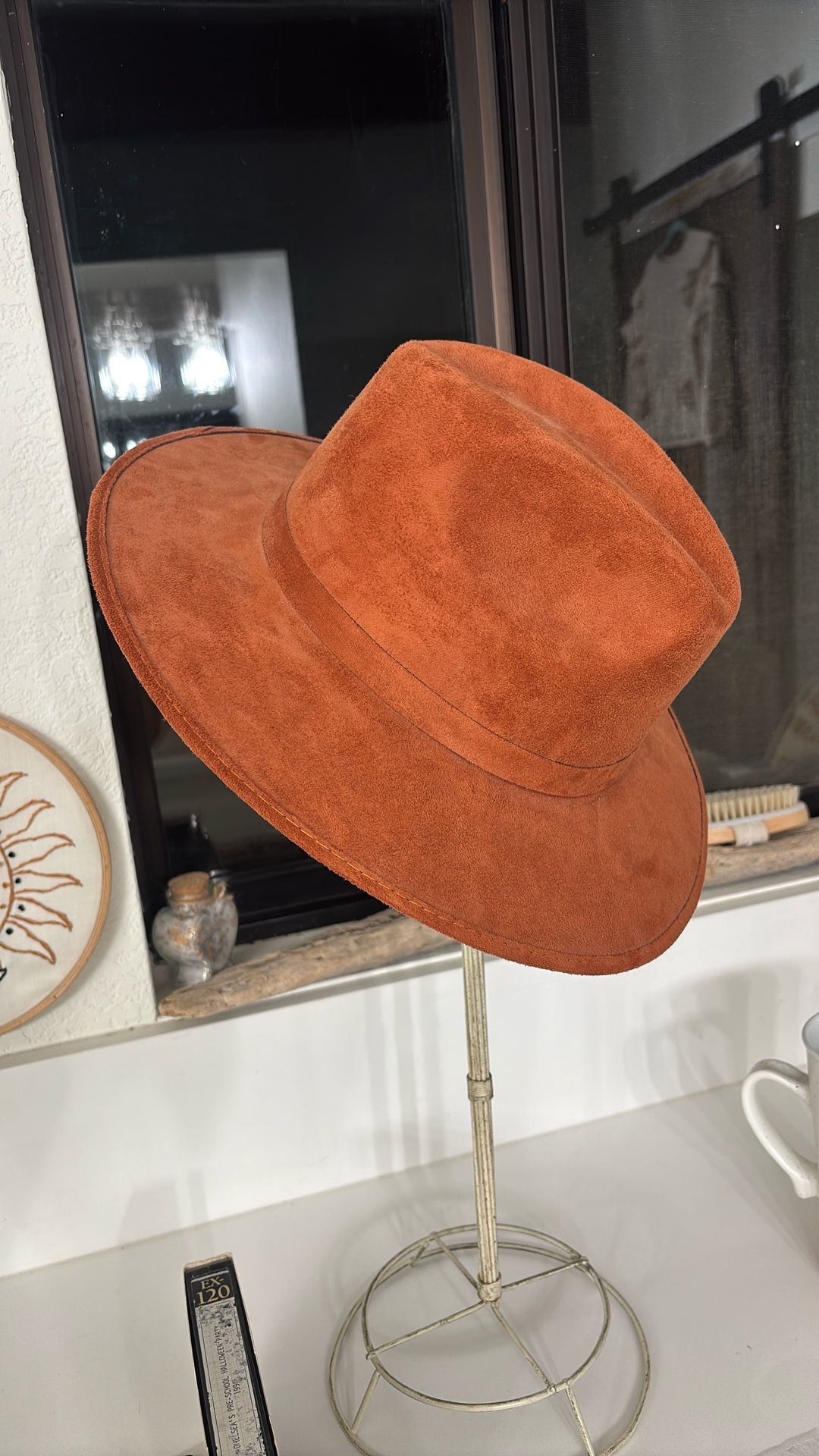 BEAUTIFUL Suede Burnt Orange Hat