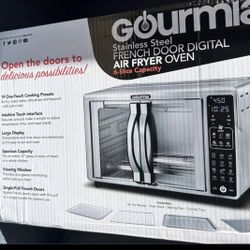 Gourmia French Door 6-Slice Digital Toaster Oven Air Fryer, 19 One-Touch Presets, 24L, Stainless Steel