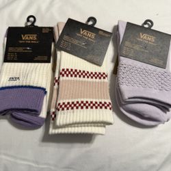 Three Pairs Teen / Woman Half Crew And Crew Socks 6.5-10 Nwt