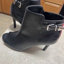 Black Peep Toe Booties 