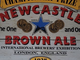 Newcastle Brown Ale Wood Sign