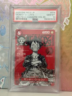 ONE PIECE TCG MONKEY D LUFFY MAGAZINE VOL.20 PROMO PSA 10