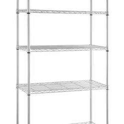 5-Tier Steel Wire Shelving Unit in Chrome (36 in. W x 72 in. H x 16 in. D)