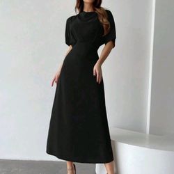 NEW womens Black Midi Dress Size 4 Small