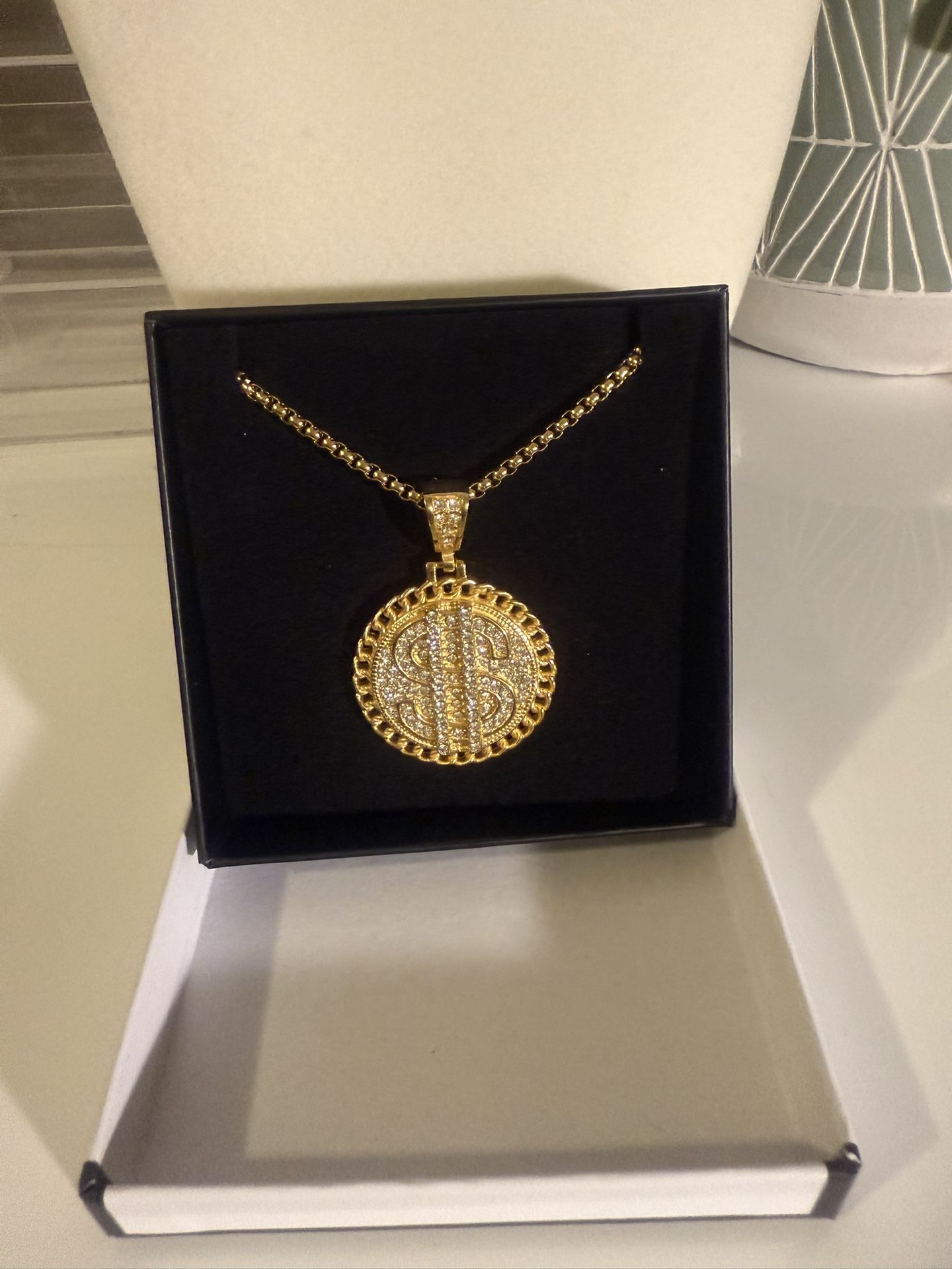 Diamond Coin Pvd Stainless Steel Fine Fashion Jewelry Pendants