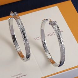 New hoops 18k stainless steel silver comes with dust bag
