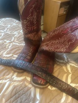 square boots legit used but still good 8 orc27 mex with belt