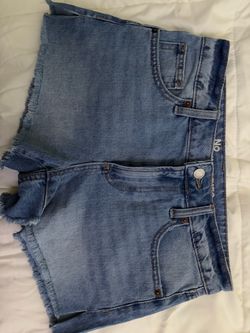 Women's Denim Jean Shorts with Frayed Hem