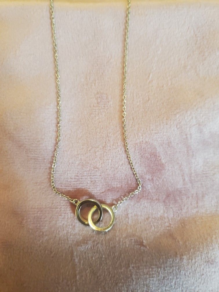 Sterling Silver Duel Ring Necklace