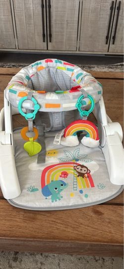 Bright Starts Learn to Sit 2 Position Floor Seat - Playful Paradise: Jungle Animal Pattern, Adjustable Height