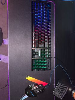 Keyboard and mouse and led mousepad