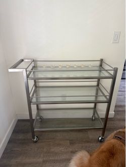 Room and board glass bar cart