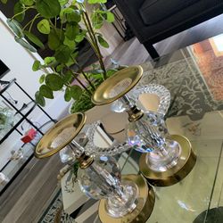 Pretty Gold Candle Holder Set Of 2 