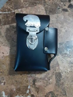 Leather Cigarret And Lighter Holder 100% Leather