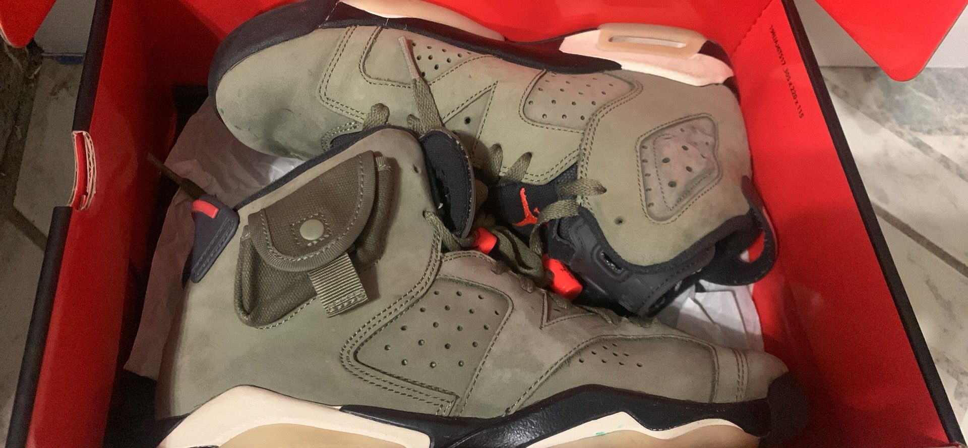 Travis Scott x Air Jordan 6 “British Khaki” or “Olive”