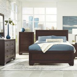 4 Piece Queen Bedroom Set Twin Bed Frame Dresser Mirror And Nightstand
