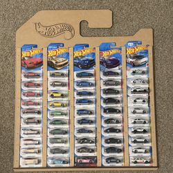 Hotwheels Display With 50 Hotwheels