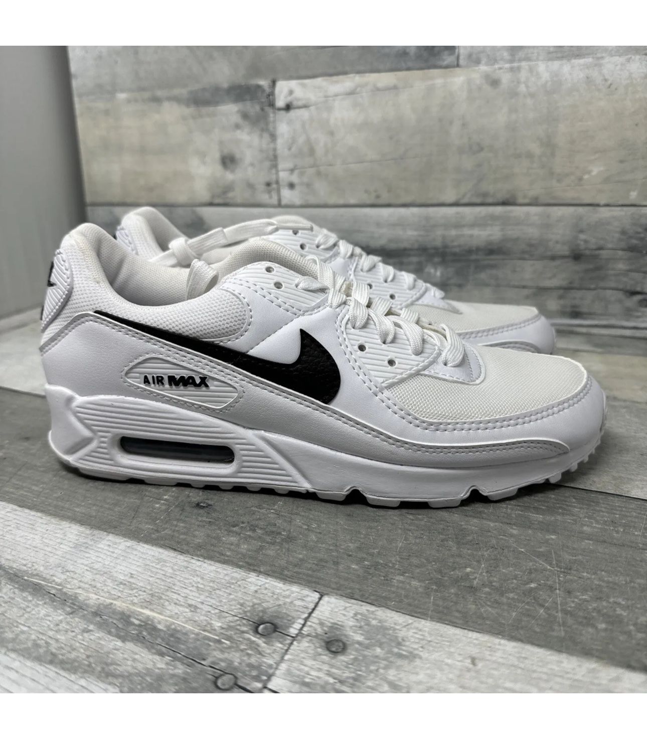 Nike air max 90 white with black tick clearance