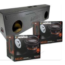 New 2 Memphis Mojo 8” Subwoofers And Ported Box For Single Cab Trucks