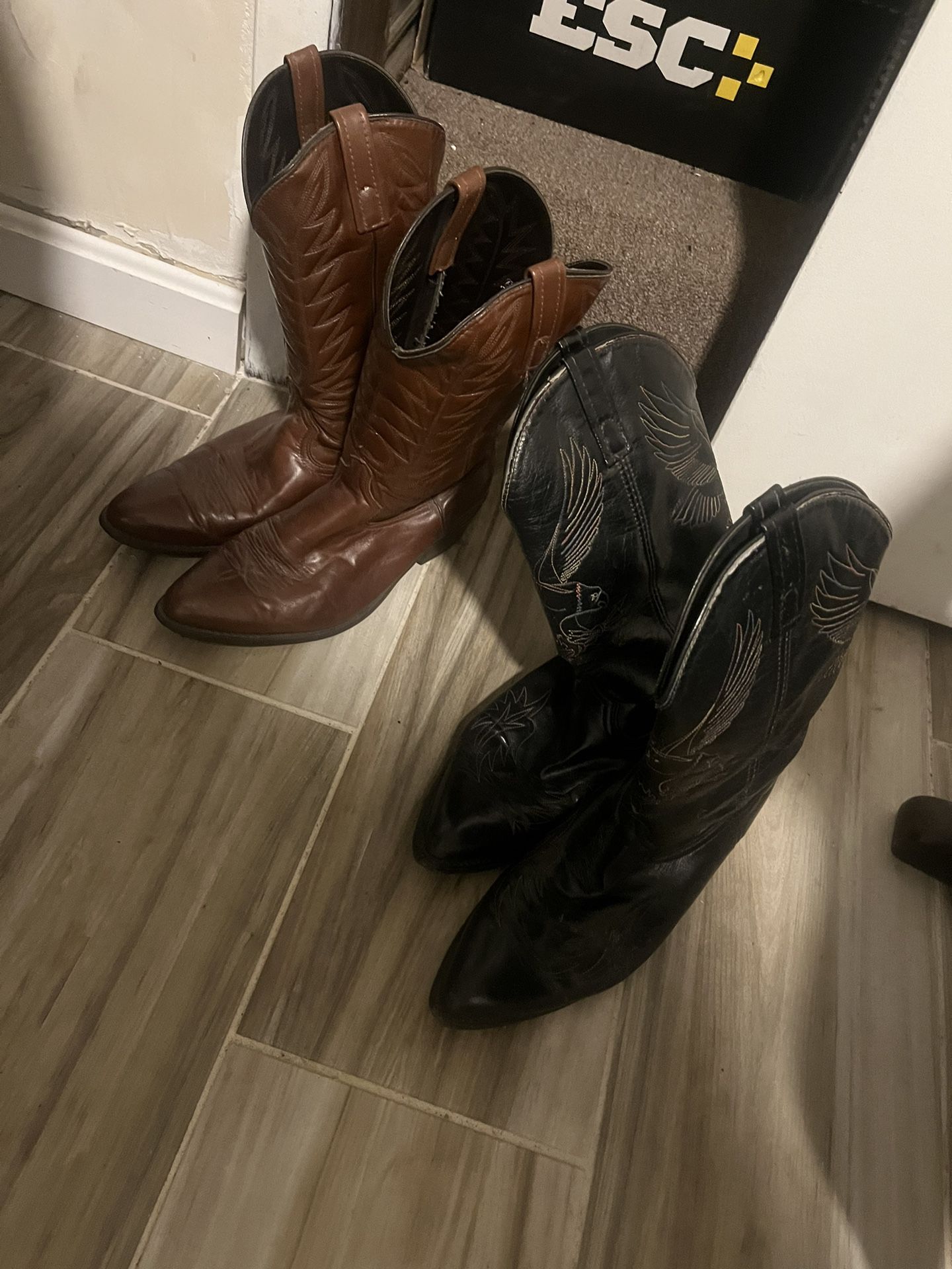 Pair Of Leather Boots 12 D Made In USA 