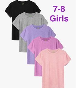 Girls T-Shirts 5-Pack Size 7-8