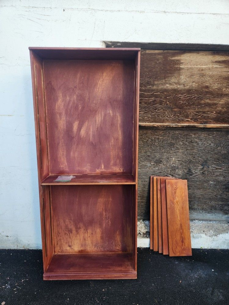 Tall Vintage Wooden Bookcase