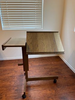Rolling Adjustable Tray Table Desk