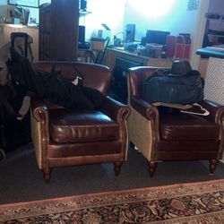 2 Matching Leather Chairs