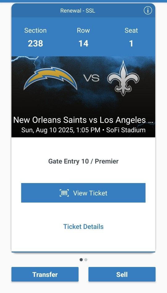 Los Angeles Chargers  Vs .new Orleans Saints 