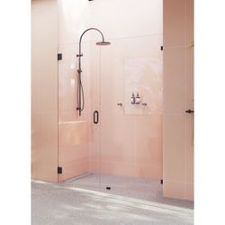 Illume 55.25 in. x 78 in. Fully Frameless Wall Hinge Shower Door Matte Black $300