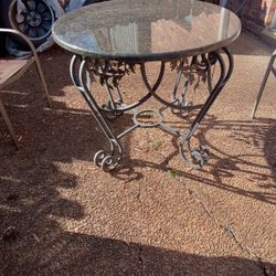 Marble Patio Table With Iron Stand