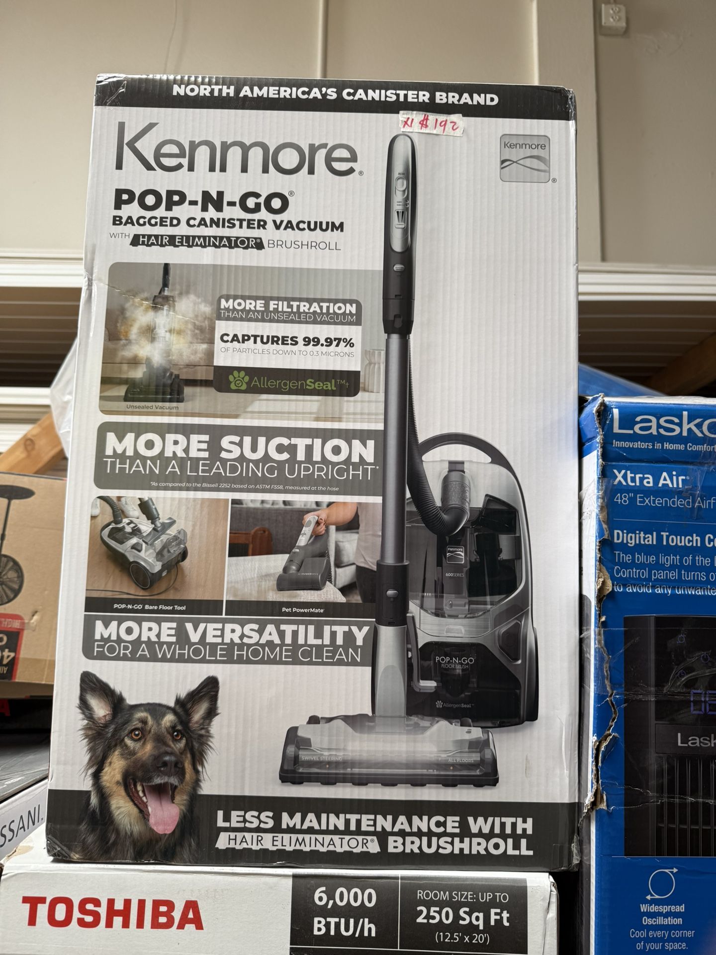 KENMORE POP-N-GO Bagged Corded HEPA Multisurface Gray Canister Vacuum with Hair Eliminator Brushroll