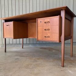 Vintage mid century modern Danish teak desk