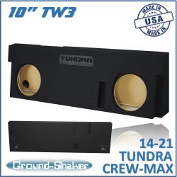 black 10" tw3 dual sealed sub box, fits 14-21 toyota tundra crew-max