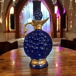 1960’s✨ Vintage Jim Beam Regal China Decanter - Cobalt Blue Grapes/Bubbles Design