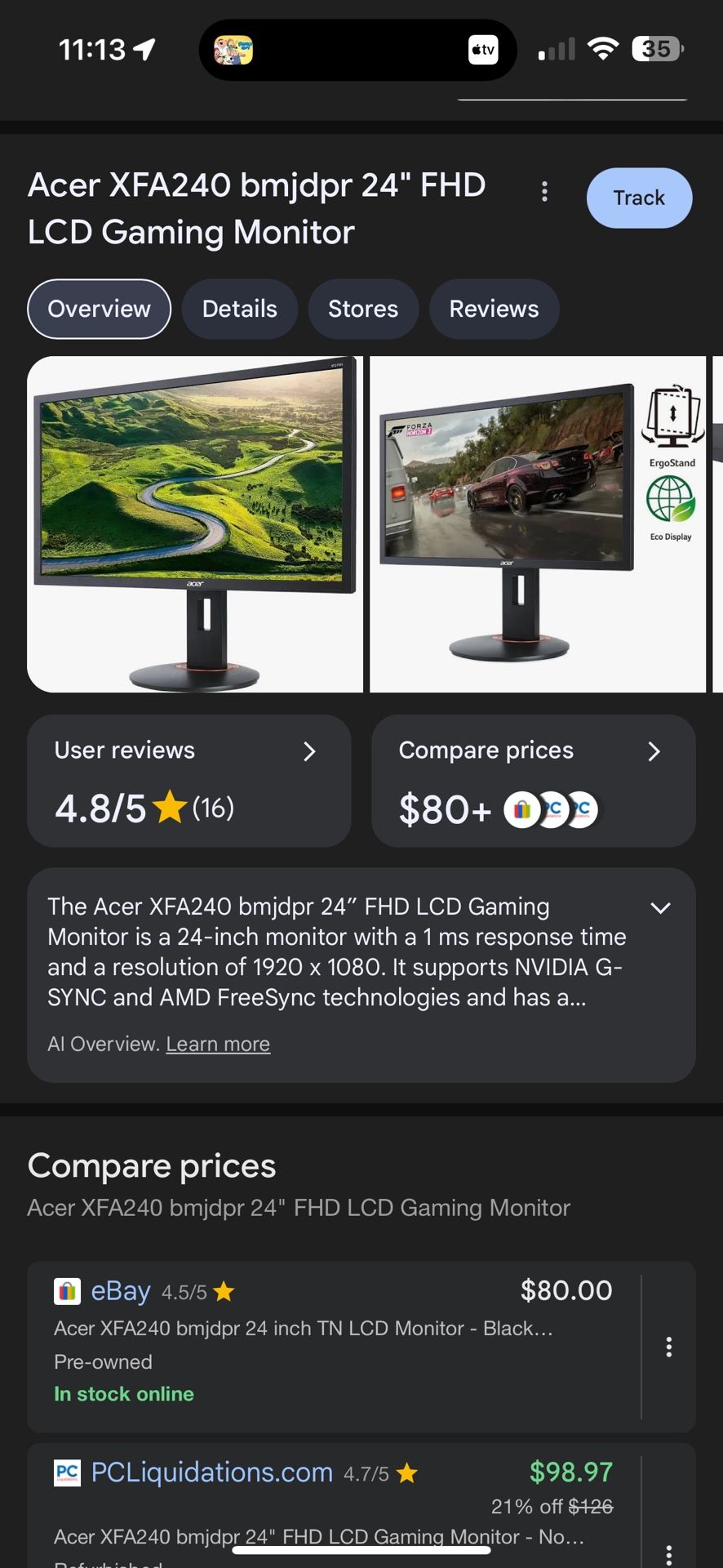 2 Gaming Monitors 24”