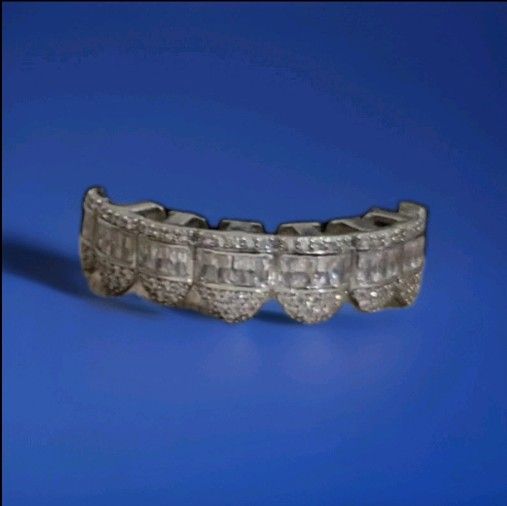 Bussdown Grillz 925 Silver round VVS Moissanite TOP BOTTOM GRILLZ SET