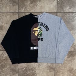 BAPE College & By Bathing Loose Fit Crewneck Black FW21 Size Medium 