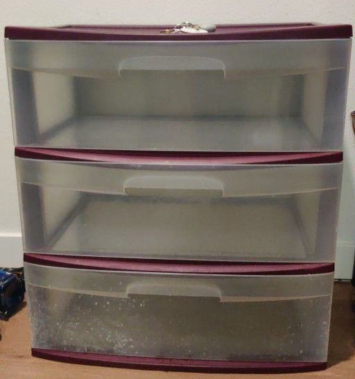 Plastic Three (3) Drawer Organizer